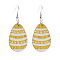 Easter Acrylic Dangle Earrings, Platinum, Egg, 55x28mm
