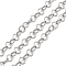 304 Stainless Steel Nuggets Link Chains, Soldered, with Spool, Stainless Steel Color, 5.5x5x1mm