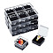 Plastic Badge Storage Gift Box, with Black Tray, Square, 3.75x3.05x2.2cm