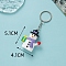 PVC Plastic Keychain, Christmas Theme, Snowman, Pendant: 5.1x4.1cm