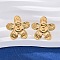 304 Stainless Steel Stud Earrings, Real 18K Gold Plated, Flower, 21x21.5mm