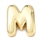 Brass Initial Beads, Real 18K Gold Plated, Long-Lasting Plated, Rack Plating, Lead Free & Cadmium Free, Letter M, 21.5x18.5x7.5mm, Hole: 8.5x4.5mm