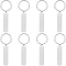 8Pcs Stainless Steel Keychains, Blank Rectangle, Stainless Steel Color, 80mm