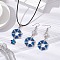Hexagon Glass Seed Beads Dangle Earring & Pendant Necklaces Sets, 304 Stainless Steel Jewelry Sets for Women, Stainless Steel Color, 17.6 inch(44.7cm)