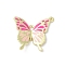 Alloy Enamel Pendants, Cadmium Free & Nickel Free & Lead Free, Butterfly Charm, Golden, Rack Plating, Camellia, 20.5x23x3.5mm, Hole: 1mm and 1.6mm