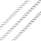 Anti-Tarnish Rhodium Plated 925 Sterling Silver Curb Chains, Soldered, Platinum, 3.5x2.5x1mm