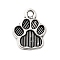 Dog Paw Prints Tibetan Style Alloy Pendant Enamel Settings, Cadmium Free & Lead Free, Antique Silver, 15x12x2mm, Hole: 2mm, about 1160pcs/1000g