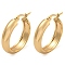 202 Stainless Steel Hoop Earrings, with 304 Stainless Steel Pins for Women, Golden, 26x6mm
