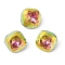 Glass Rhinestone Cabochons, Pointed Back & Back Plated, Faceted, Square, Vitrail Rose, 8x8x4.3mm
