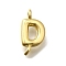 Brass Connector Charms, Lead Free & Cadmium Free, Long-Lasting Plated, Rack Plating, Real 18K Gold Plated, Letter D, 12x6x2mm, Hole: 1.2mm