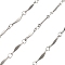 304 Stainless Steel Twisted Bar Link Chains, Unwelded, Stainless Steel Color, 13x2x2.5mm