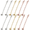 12Pcs 3 Colors Long-Lasting Plated Brass Curb Chain Extender, End Chains with Lobster Claw Clasps and Heart Chain Tabs, Mixed Color, 65x3mm, Hole: 2.5mm, 4pcs/color
