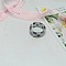 1Pc Tartan Pattern Acrylic Finger Rings for Women, Black, Inner Diameter: 19mm