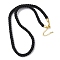 5MM Nylon Twisted Cord Necklace Making, with Brass Corn Ends and 304 Stainless Steel Lobster Claw Clasps, Long-Lasting Plated, Rack Plating, Golden, Black, 17.72~18.90 inch(45~48cm)