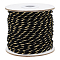 33~35M 3-Ply Polyester Twisted Cord, with Metallic Thread, Round, Black, 3mm, about 36.09~38.28 Yards(33~35m)/Roll
