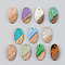 Resin & Walnut Wood Pendants, Oval, Mixed Style, Mixed Color, 20x11x3mm, Hole: 2mm