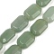 Natural Green Aventurine Beads Strands, Rectangle, Faceted, 19~20x14~15x6.5~7mm, Hole: 1mm, about 20pcs/strand, 15.47''(39.3cm)