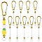 10Pcs Aluminum with Rock Climbing Carabiners, Key Clasps, Yellow, 145mm