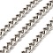 304 Stainless Steel Curb Chains, Unwelded, Stainless Steel Color, 10x8x3mm