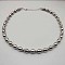 Alloy Oval Beaded Necklace, Graduated Beaded Necklace, Silver