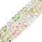Electroplate Glass Beads Strands, Rondelle, Faceted, Light Green, 4x3mm, Hole: 1mm, about 146~148pcs/strand, 15.83~15.98''(40.2~40.6cm)