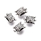 Tibetan Style Alloy Beads, Large Hole Beads, Tortoise, Antique Silver, 7.5x12x6.5mm, Hole: 5x4mm