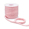 10Yard Solid-colored Hollow Out Polyester Ribbons, Clothes Accessories, Round, Pink, 3/8 inch(10mm)