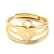 304 verstellbarer Ring mit Herz-Vorhängeschloss aus Edelstahl für Damen RJEW-C016-12G-2