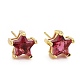 Cubic Zirconia Star Stud Earrings EJEW-G288-20G-2