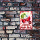 単語ヴィンテージ金属鉄サインポスターと長方形  家の壁の装飾のため  桜柄  200x300x0.5mm AJEW-WH0157-215-5