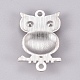 合金ラインストーンリンクコネクター  カドミウムフリー＆鉛フリー  グレードA  ハロウィン用  フクロウ  白金金属色  クリスタル  34x20x5mm  穴：2mm RB-B062-A01P-2