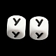20 pz cubo bianco lettera perline di silicone 12x12x12mm dadi quadrati alfabeto perline con 2mm foro distanziatore lettera allentata perline per collana braccialetto creazione di gioielli JX432Y-1
