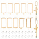 BENECREAT 10Pcs Brass Stud Earring Finding KK-BC0011-52-1