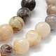 Chapelets de perles en agate de feuille de bambou naturelle X-G-G763-03-8mm-3