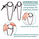 UNICRAFTALE 16pcs Gunmetal Stainless Steel Hoop Earrings Metal Two Holes Earrings 22mm Hypoallergenic Dangle Cartilage Cuff Earrings for Jewelry Making STAS-UN0037-46B-5