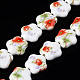 Brins de perles en céramique de porcelaine faites à la main PORC-S502-034D-1