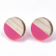 Transparent Resin & Wood Stud Earrings EJEW-N017-003A-D05-2
