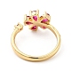 Открытое кольцо-манжета с кубическим цирконием вишневого цвета KK-K270-06G-2