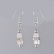 Electroplate Glass Dangle Earrings EJEW-JE03687-04-2