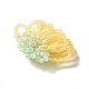 Cabochons de fleurs tressées en perles de verre GLAA-F120-01B-3