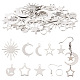 Yilisi diy kit de fabrication de boucles d'oreilles pendantes lune et étoile DIY-YS0001-35-2