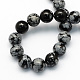 Natur Schneeflocken-Obsidian runden Perlen Stränge X-G-S172-8mm-2