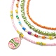 Set di collane in rilievo di perle imitatin semi di vetro stile 4 pz 4 NJEW-JN04012-4