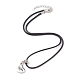 Heart with Word Mom Alloy Pendant Necklace with Imitation Leather Cords NJEW-JN04494-4