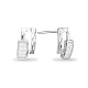 TINYSAND Fashion Big Style 925 Sterling Silver CZ Rectangle Halo Stud Earring TS-E235-S-2