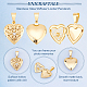 UNICRAFTALE 3Pcs Golden Heart Locket Pendants Crystal Stainless Steel Photo Frame Charms with Rhinestone Photo Locket Necklace Pendants for Jewelry Making 22.5mm Gift for Mothert's Day Valentine's Day STAS-UN0037-22-4