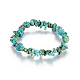 Puces turquoise naturelles étirer bracelets BJEW-BB16534-F-1