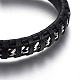 Leather Braided Cord Bracelets BJEW-E352-10P-2