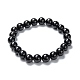 Natürliche Obsidian-Stretch-Perlenarmbänder G-A185-01A-1