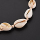 Natural Spiral Shell Beaded Necklace NJEW-T014-01-2